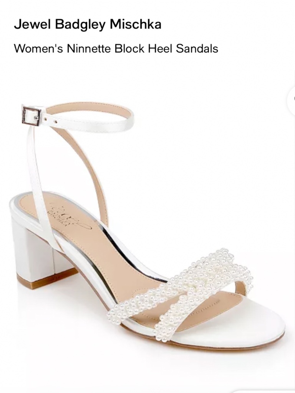 Ninnette Embellished Ankle Strap Sandal White